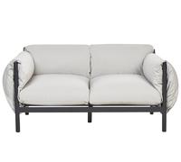 Beliani Garden Sofa 2 Seater Esperia Metal Grey