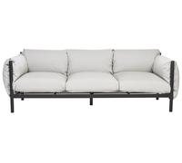 Beliani Garden Sofa 3 Seater Esperia Metal Grey, Grey