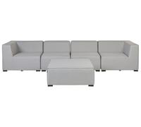 Garden Sofa with Ottoman 4 Seater AREZZO Modular Light Grey