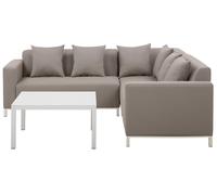 Left Hand 5 Seater Modular Garden Corner Sofa Set Beige BELIZE
