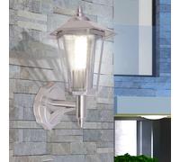 vidaXL Outdoor Uplight Wall Lantern in Stainless Steel - Weatherproof Classic Design Light, Holds Max Power 60W GLS Bulb or 11W CFL Bulb