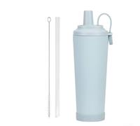 Outdoor Use 830ml Leak Proof Insulated Water Bottle Featuring a Handy Magnetic Handle (Blue and white)