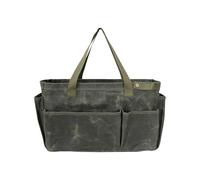 Outdoor Utensil Bag - Waterproof Cutlery Storage Bag, Waxed Canvas Organizer Tote | Multipurpose Firewood Carrier Bag, Portable Tool Storage Bag for Camping, BBQ, and Gardening