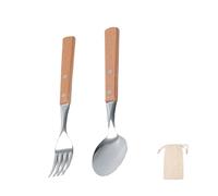 Outdoor Utensils with Storage Pouches Stainless Steels Spoon Fork Portable Tableware for Camping Backpacking and Picnics Outdoor Cutlery Set