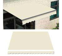Outdoor UV Protection Canopy Cover 4.5x3m, Water-Resistant Polyester Sunshade, Beige, Superior Fabric Replacement for Terrace, Garden, Patio, Deck, RV, Pergola
