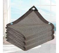 Outdoor UV Resistant Eyelet Shade Tarpaulin 2x2x10 ft for Balcony Garden Sailing Netting 90% Sun Protection Hail Shield Brown - 6x8 mCanopy Cover
