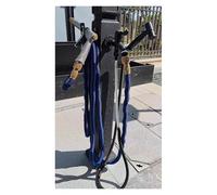 Outdoor Veal Water Column Tap - Heavy-Duty Square Hose Stand Floor-Mounted Yard Hydrant for Garden Irrigation & Washing Includes Short Hose & Spray Nozzle Faucet