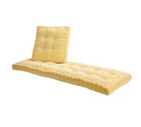 Outdoor Velvet Cush for Bench, 10cm Thick, Soft Seat Pad for 1-4 Person, Yellow Home & Garden Decor, 55x200cm, Ideal for Patio, Window & Chair