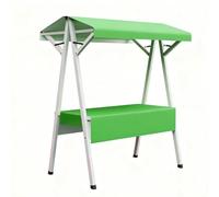 Outdoor Vendor Cart Foldable Hot Dog Stand Cart with Canopy Umbrella, Farmers Market Stalls/Booth Vendor's Dessert Stall for Markets Street Food(Green,110cm/43in)