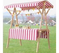 Outdoor Vendor Cart Foldable Vending Stand Kiosk Display Trolley with Canopy, Selling Food Booth Concession Shelf for Market Street Food Events(J,59x23.6in folding type)