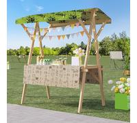 Outdoor Vendor Cart, Portable Cart with Canopy, Movable Stall Display Stand, Foldable Vending Stand Kiosk Display Trolley with Canopy, for Market, Street Food, Events(Green 5,120cm/47.2in)