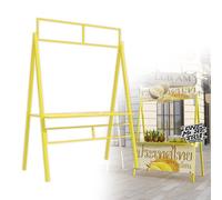 Outdoor Vendor Cart, Portable Metal Market Display Stand, Creative Iron Street Stall Kiosk for Selling Snacks, Sweets, Toys - Quick DIY Assembly