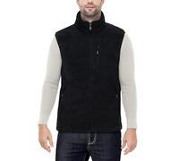 Outdoor Ventures Men's Full-Zip Lightweight Fleece Gilet Body Warmer Warm Windproof Vest Outerwear with 5 Pockets Sleeveless Jacket Breathable Running Vest for Cycling & Hiking Black Lambswool S