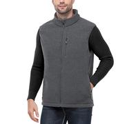 Outdoor Ventures Men's Full-Zip Lightweight Fleece Gilet Body Warmer Warm Windproof Vest Outerwear with 5 Pockets Sleeveless Jacket Casual Breathable Running Vest for Cycling & Hiking Light Grey M