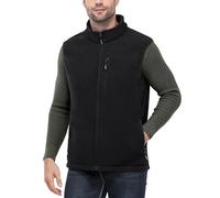 Outdoor Ventures Men's Full-Zip Lightweight Polar Fleece Gilet Body Warmer Warm Windproof Gilet Outerwear with 5 Pockets Sleeveless Jacket Casual Breathable Running Vest for Cycling & Hiking Black M