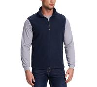 Outdoor Ventures Men's Full-Zip Polar Fleece Gilets Lightweight Outerwear Vest Warm Body Warmer Sleeveless Jacket for Hiking, Golf, Running (Navy Blue, 2XL)