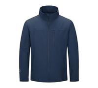 Outdoor Ventures Mens Lightweight Jacket Waterproof Softshell Jackets with Velvet Lined Stand Collar Windbreaker for Hiking Running Cycling Golf Deep Blue L