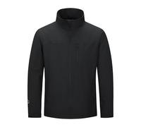 Outdoor Ventures Mens Lightweight Jacket Waterproof Softshell Jackets with Velvet Lined Stand Collar Windbreaker for Hiking Running Cycling Golf Black M