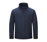 Outdoor Ventures Mens Lightweight Jacket Waterproof Softshell Jackets with Velvet Lined Stand Collar Windbreaker for Hiking Running Cycling Golf Navy Blue S