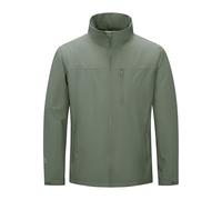 Outdoor Ventures Mens Lightweight Jacket Waterproof Softshell Jackets with Velvet Lined Stand Collar Windbreaker for Hiking Running Cycling Golf Green M