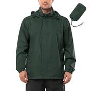 Outdoor Ventures Mens Lightweight Waterproof Jackets, Packable Rain Jacket Breathable Windproof Raincoat Adjustable Hiking Outdoor Jacket Dark Green S