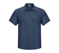 Outdoor Ventures Men's Quick Dry Casual Shirts UPF 50 Button Down Hiking Shirts Lightweight Short Sleeve Cooling Shirt for Safari Fishing Golf Travel Navy Blue XL