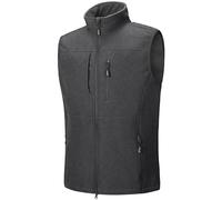 Outdoor Ventures Men's Softshell Gilets Windproof Lightweight Vest Outerwear with 7 Pockets, Warm Fleece-Lined Sleeveless Jacket for for Golf Running Hiking Dark Grey L