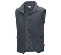 Outdoor Ventures Men's Softshell Puffer Gilet Waterproof Hydrid Gilet Windproof Outerwear Vest Winter Padded Bodywarmer Insulted Jacket with 4 Pockets for Running Cycling Hiking Golf Dark Grey XL