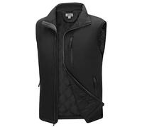 Outdoor Ventures Men's Softshell Puffer Gilet Waterproof Hydrid Gilet Windproof Outerwear Vest Winter Padded Bodywarmer Insulted Jacket with 4 Pockets for Running Cycling Hiking Golf Black M
