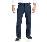 Outdoor Ventures Mens Waterproof Trousers Warm Fleece Lined Ski Snow Hiking Pants Softshell Trousers with Expandable Waist (Dark Blue,32W/32L)