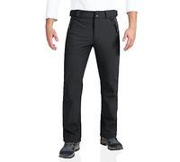 Outdoor Ventures Mens Waterproof Trousers Warm Fleece Lined Ski Snow Hiking Pants Softshell Trousers with Expandable Waist (Black,40W/32L)