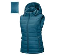 Outdoor Ventures Womens Puffer Gilet with Hood Packable Warm Quilted Vest