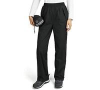 Outdoor Ventures Women's Waterproof Overtrousers Packable Lightweight Hiking Trousers Zipper Pockets Ladies Windproof Cycling Rain Pants for Stormbreak, Walking, Fishing Short Leg Black 8