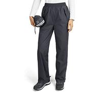 Outdoor Ventures Women's Waterproof Overtrousers Packable Lightweight Hiking Trousers Zipper Pockets Ladies Windproof Cycling Rain Pants for Stormbreak, Walking, Fishing Short Leg Dark Grey 18