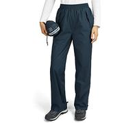 Outdoor Ventures Women's Waterproof Overtrousers Packable Lightweight Hiking Trousers Zipper Pockets Ladies Windproof Cycling Rain Pants for Stormbreak, Walking, Fishing Short Leg Medium Blue 12