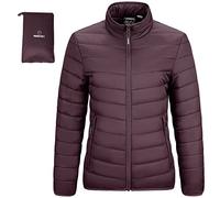 Outdoor Ventures Womens Winter Lightweight Jacket Warm Short Packable Puffer Jacket Transitional Padded Jacket Quilted Jacket for Ladies Lined for Hiking Travel, Eggplant XL