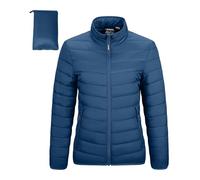 Outdoor Ventures Womens Winter Lightweight Jacket Warm Short Packable Puffer Jacket Transitional Padded Jacket Quilted Jacket for Ladies Lined for Hiking Travel, Navy Blue M