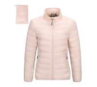 Outdoor Ventures Womens Winter Lightweight Jacket Warm Short Packable Puffer Jacket Transitional Padded Jacket Quilted Jacket for Ladies Lined for Hiking Travel, Pale Pink XS