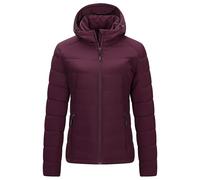 Outdoor Ventures Women's Winter Puffer Jacket Quilted Padded Coat Transitional Insulated Hooded Jackets Windproof Outerwear for Hiking Travel Skiing Wine M