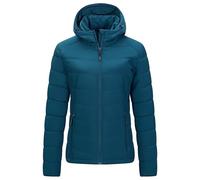 Outdoor Ventures Women's Winter Puffer Jacket Quilted Padded Coat Transitional Insulated Hooded Jackets Windproof Outerwear for Hiking Travel Skiing Dark Cyan M