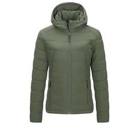 Outdoor Ventures Women's Winter Puffer Jacket Quilted Padded Coat Transitional Insulated Hooded Jackets Windproof Outerwear for Hiking Travel Skiing Olive-green XS