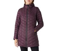 Outdoor Ventures Womens Winter Thermolite Long Puffer Coat, Ladies Lightweight Quilted Parka Windproof Waterproof Warm Insulated Jacket with Hood Purple S/UK 10