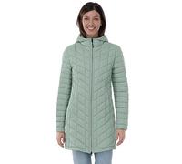 Outdoor Ventures Womens Winter Thermolite Long Puffer Coat, Ladies Lightweight Quilted Parka Windproof Waterproof Warm Insulated Jacket with Hood Ice Green 2XL/UK 20