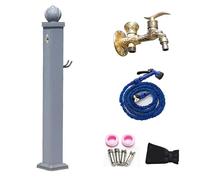Outdoor Vertical Garden Water Column, Freestanding Antifreeze Faucet with Spray Gun for Yard Hydration (Grey 114Cm/45In)
