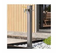 Outdoor Vertical Garden Water Column Stainless Steel Freestanding Hose Stand with 2 in 1 Double Brass Faucet Bottom Water Inlet Compatible with Backyard(60x6cm)
