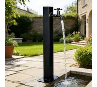 Outdoor Vertical Square Garden Water Column, Freestanding Black Yard Hydrant for Backyard and Irrigation, Garden Pedestal Faucet Water Spigot