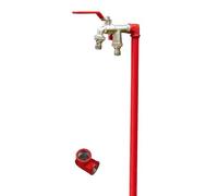 Outdoor Vertical Water Column - 304 Stainless Steel Faucet Post with Double Outlet Copper Faucets - 60cm Height Locking Mechanism Ideal for Gardens and Patios