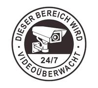 Outdoor Video Decals Signs - 24 Hour Observation Sticker, UV Resistant Labels, Security Warning Signs, Industrial Safety Decals | Business Property for Protection