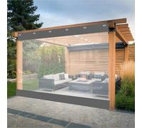 Outdoor Vinyl Curtain Waterproof Pergola Side Panels Weather Resistant Heavy Duty PVC Clear Tarp for Pergola, Porch, Gazebos, Patio, Balcony Plastic Curtains(6'wx4'h(1.9 x1.3 m))