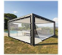 Outdoor Vinyl Curtain Waterproof Transparent Tarpaulin with Eyelets Plastic Partition Tarpaulin Curtains, for Pergola Patio Porch Gazebo (Color : Clear, Size : 7'x10'/2x3m)